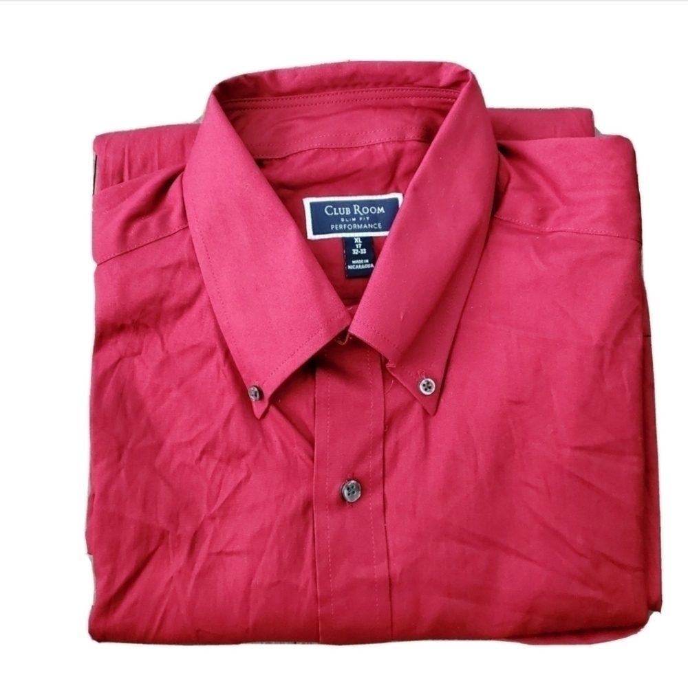 NWT Club Room Burnt Red Button Down Shirt